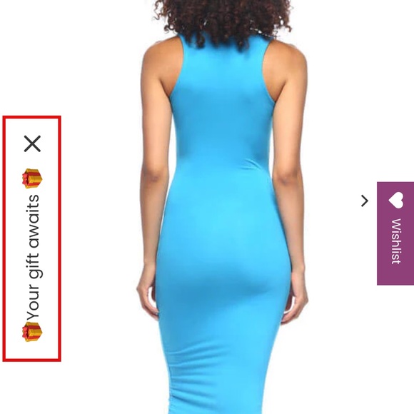 Sleeveless Turquoise Maxi Bodycon Dress - Picture 2 of 5